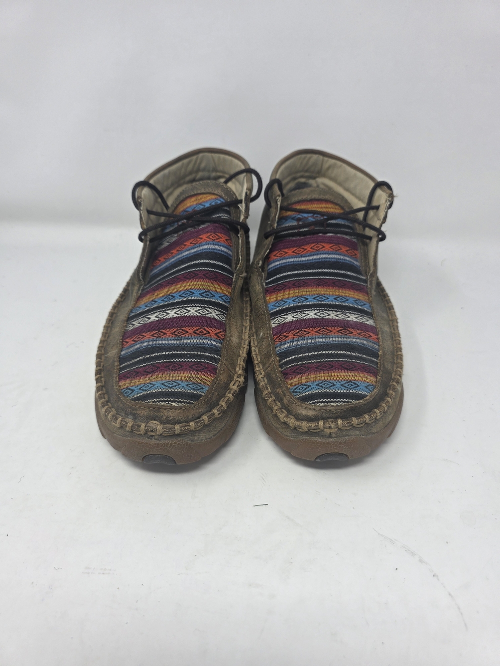 Twisted X Womens WDM0096 Serape Canvas Leather Driving Mocs Chukka Booties 11M